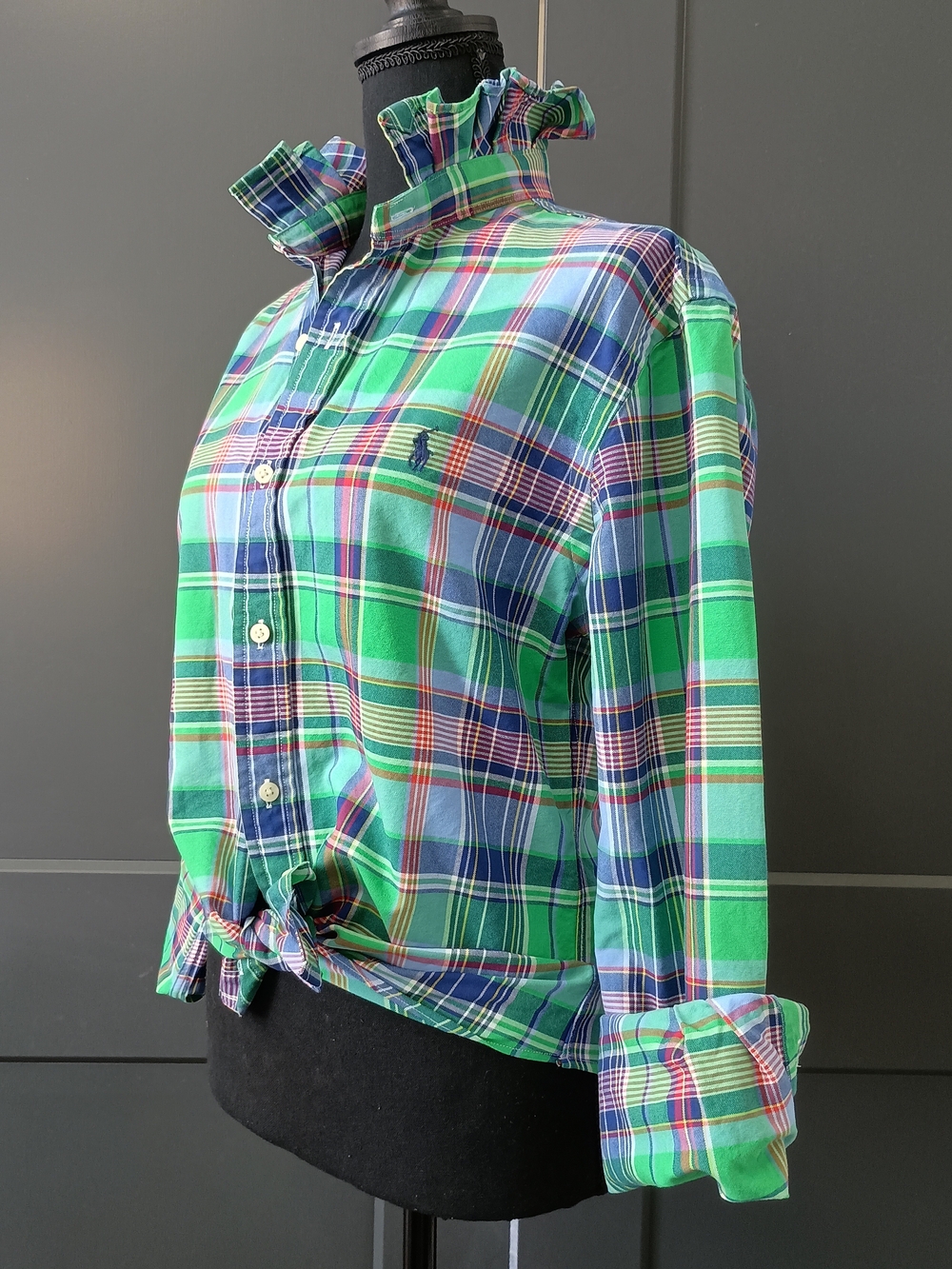Upcycled Women's Ralph Lauren Ruffled Collar Shirt #141